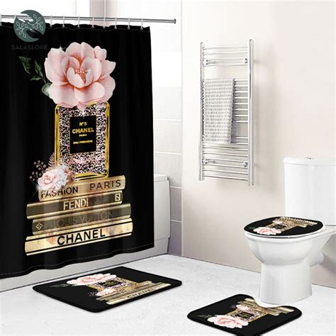 Coco Chanel Perfume Shower Curtains for Sale 